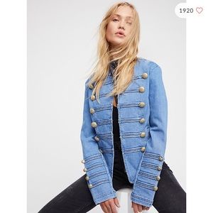 Free people denim military jacket